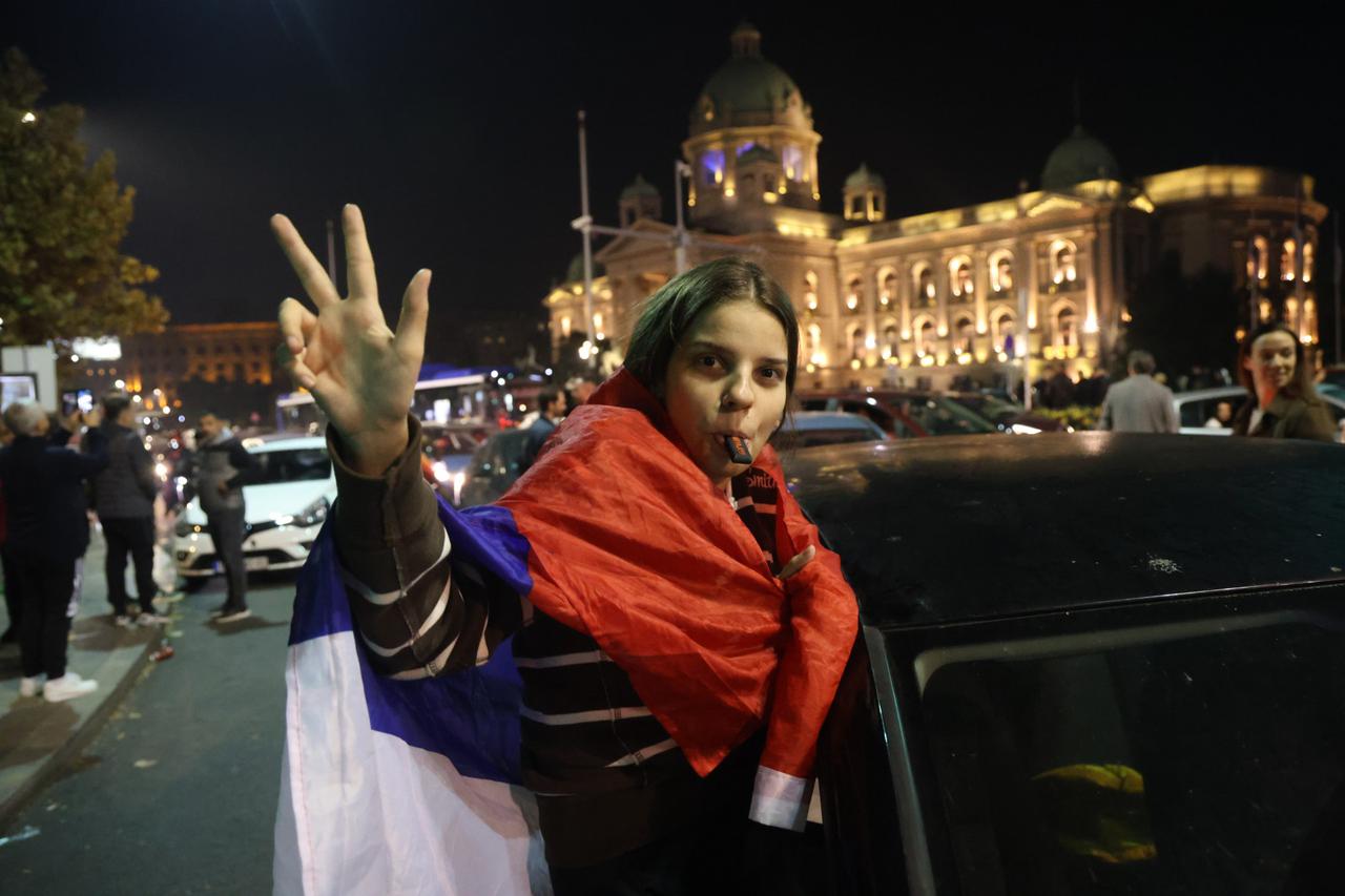 Beograd: Slavlje na ulicama nakon pobjede Studentske liste