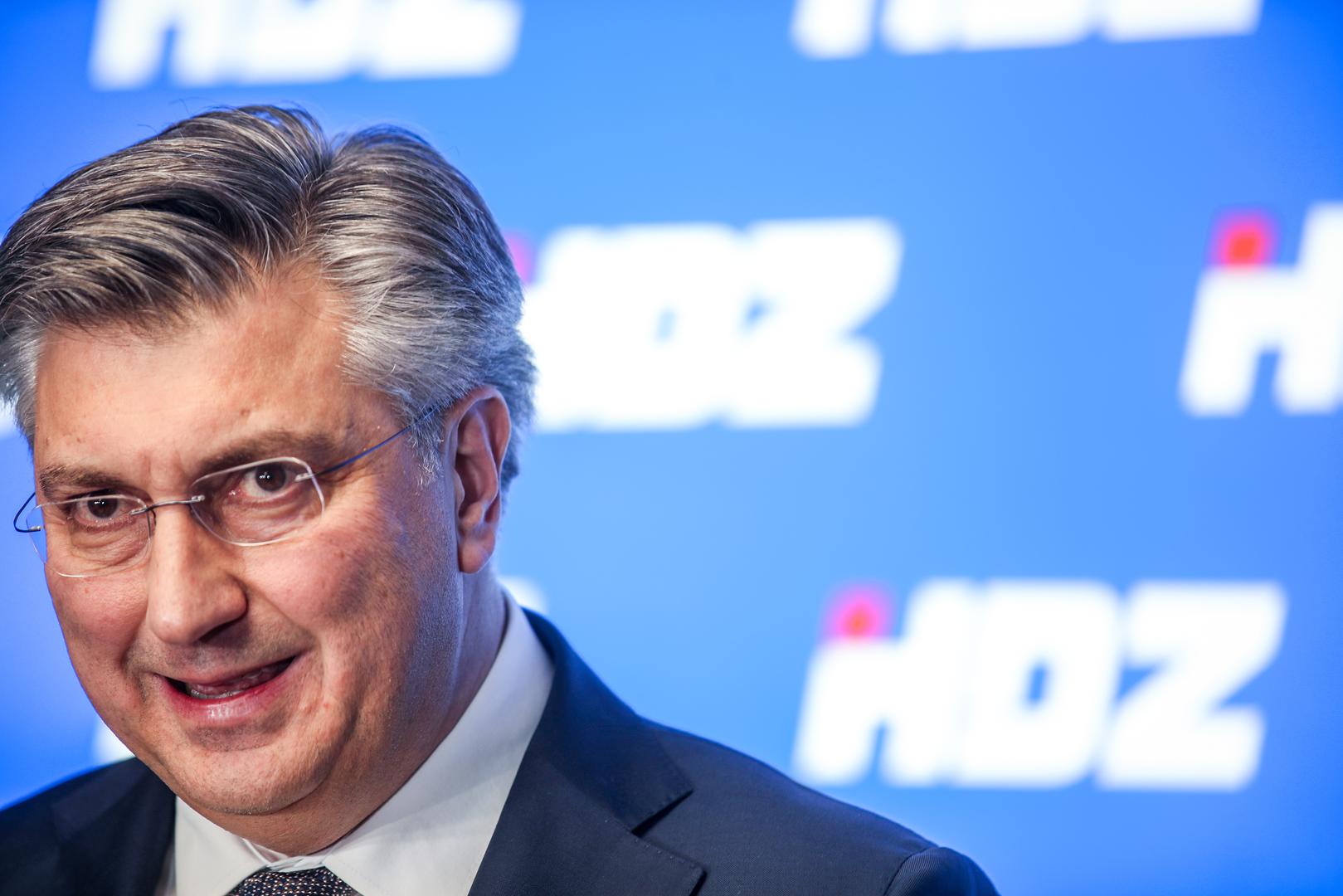 05.02.2024.., Zagreb - U prostorijama GO HDZ-a odrzana sjednica sireg predsjednistva HDZ-a. Nakon sjednice Andrej Plenkovic dao je izjavu okupljnim novinarima. Photo: Slavko Midzor/PIXSELL