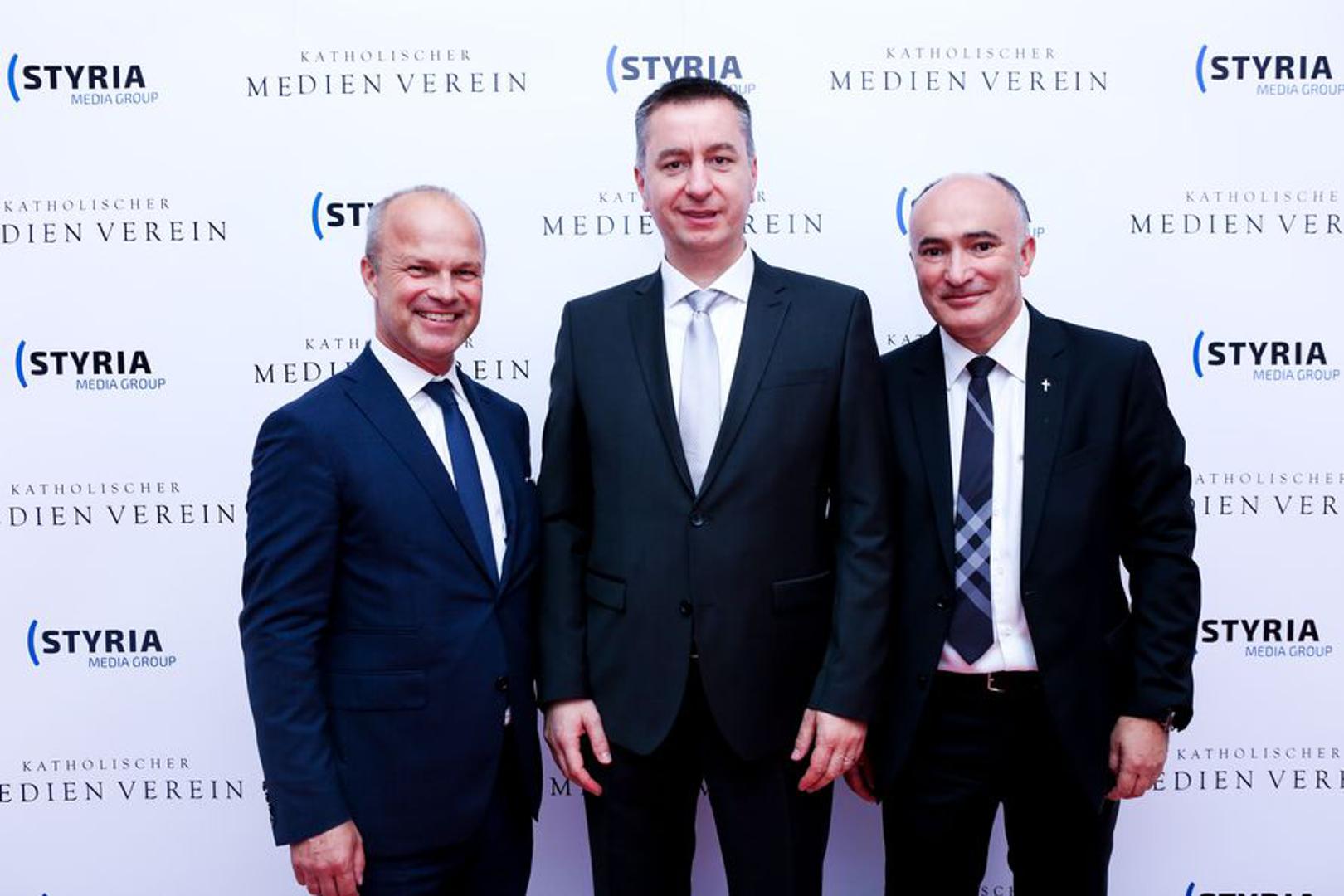 Predsjednik Styrije Markus Mair, šef Fortenova grupe Fabris Peruško i glavni predstavnik Styrije u Hrvatskoj Ivan Tolj