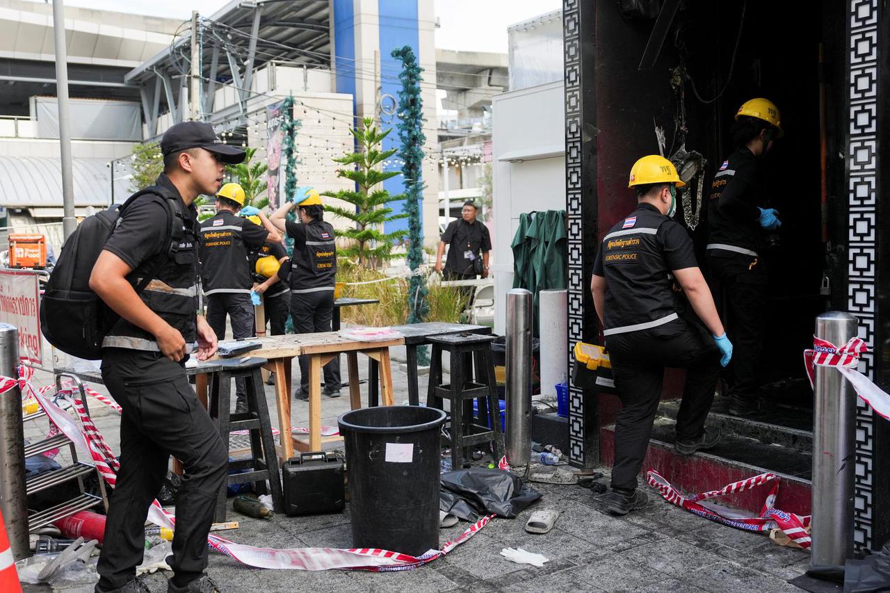 Site of a deadly fire at a pub in Bangkok