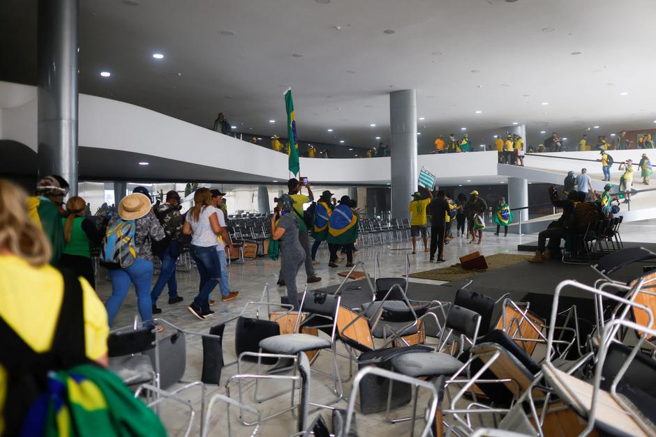 Supporters of Brazil's former President Jair Bolsonaro demonstrate against President Luiz Inacio Lula da Silva, in Brasilia