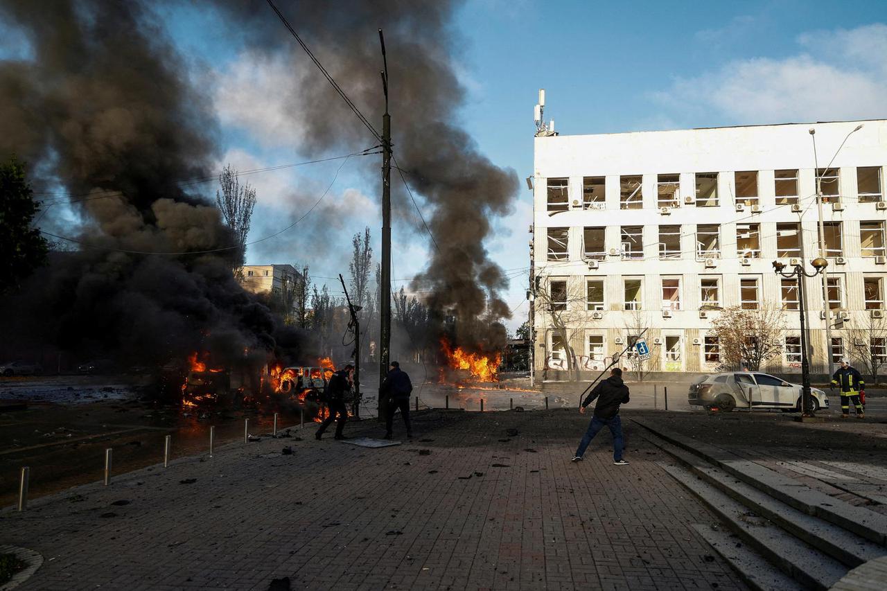 FILE PHOTO: Russian missile strikes in Kyiv