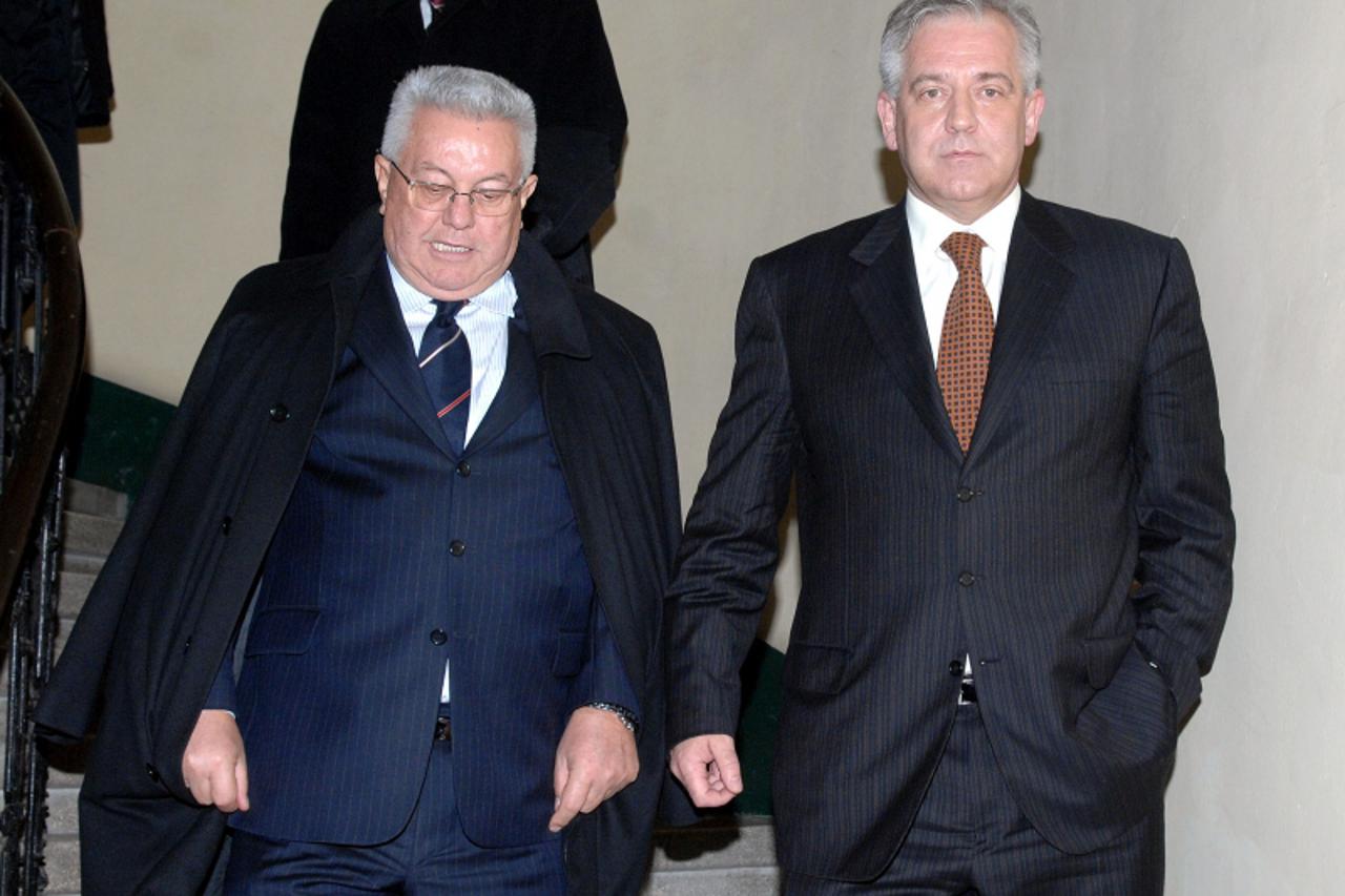 'utrasnja... zagreb...10.01.2008. zrinjevac - hsls/ sanader u posjeti durdji adlesic/ sanader, bebic snimio:marko lukunic'