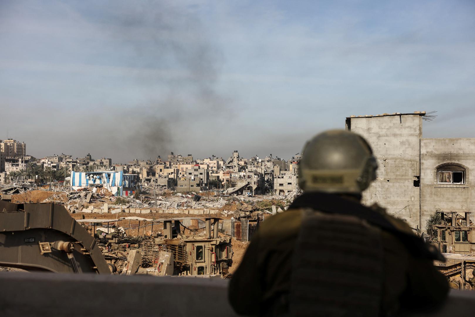 An Israeli soldier operates, amid the ongoing conflict between Israel and the Palestinian Islamist group Hamas, in Gaza, January 8, 2024. REUTERS/Ronen Zvulun EDITOR'S NOTE: REUTERS PHOTOGRAPHS WERE REVIEWED BY THE IDF AS PART OF THE CONDITIONS OF THE EMBED. TWO PHOTOS WERE REMOVED BY REUTERS UPON IDF REQUEST, CITING SECURITY CONCERNS. ONE SHOWED A TANK MARKING AND THE OTHER EXPOSED A LOCATION OF TROOPS Photo: RONEN ZVULUN/REUTERS