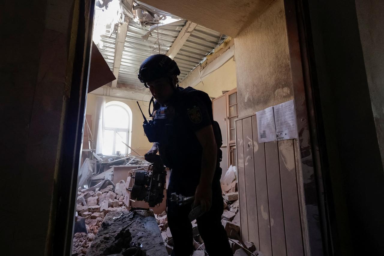 Aftermath of a Russian drone attack in Kharkiv