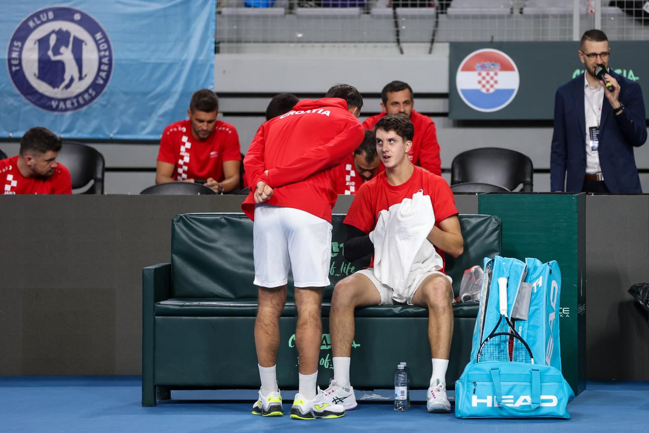 Varaždin: Prvi meč Davis Cupa između Hrvatske i Danske, Matej Dodig - Elmer Moeller