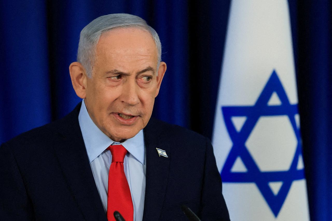 FILE PHOTO: Israeli Prime Minister Benjamin Netanyahu holds a press conference, amid the U.S.-Israel conflict with Iran, in Jerusalem