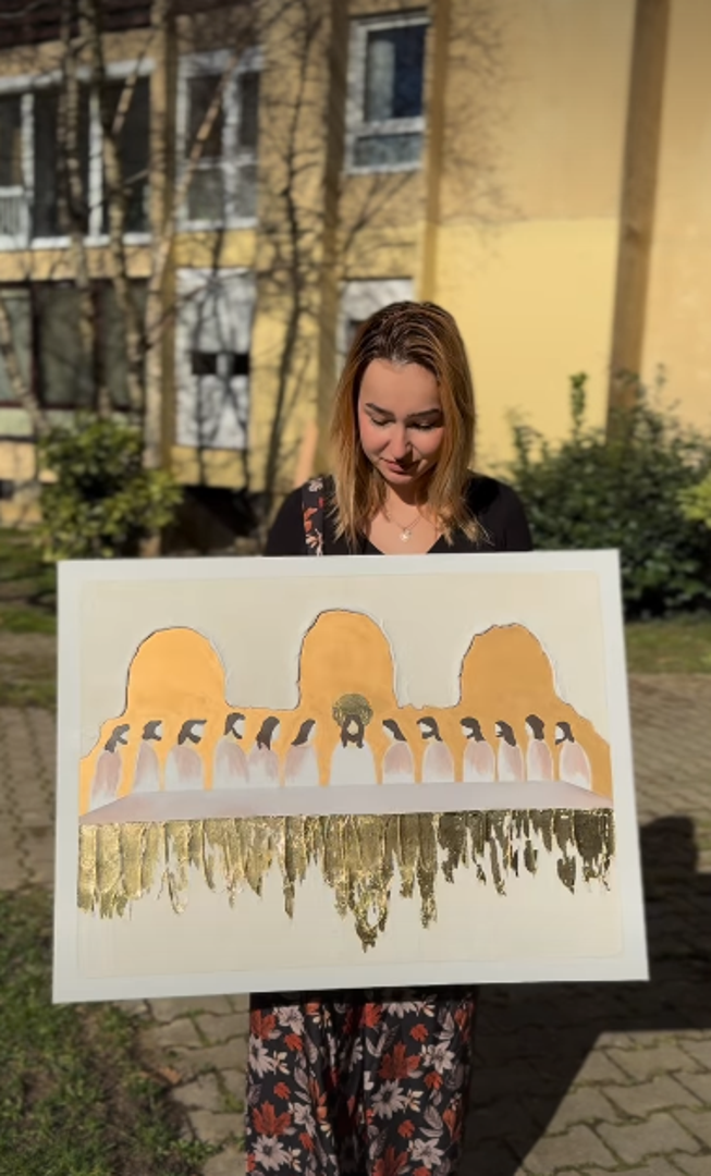 U objavi objavljenoj dan uoči Uskrsa pokazala je svoju kreaciju - sliku Posljednje večere.