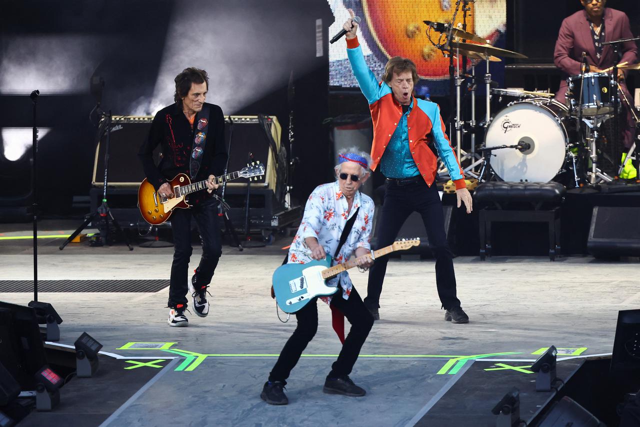 The Rolling Stones perform as part of their "Stones Sixty Europe 2022 Tour" in Berlin