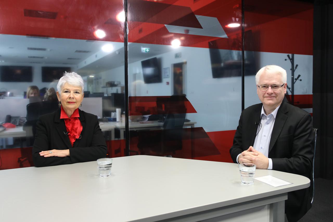 Jadranka Kosor i Ivo Josipović u emisiji Večernjeg TV