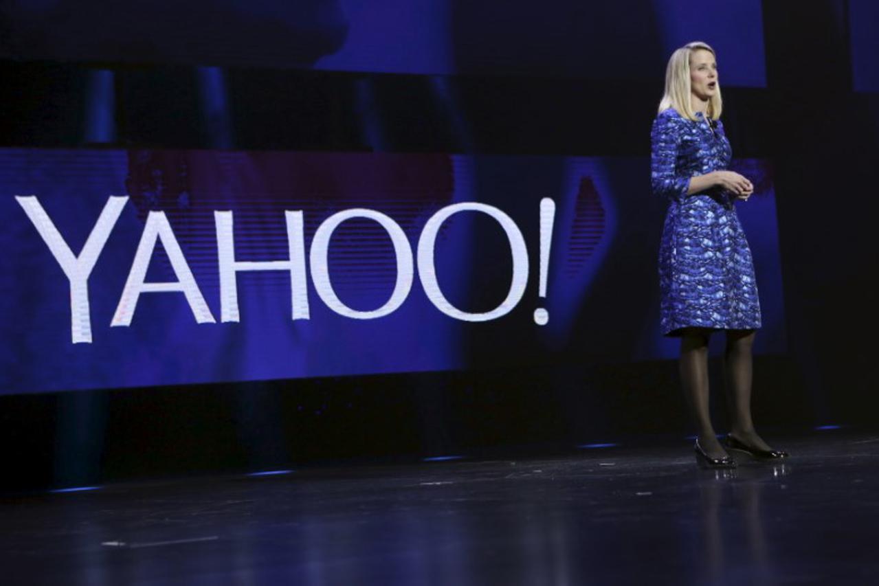 Yahoo CEO Marissa Mayer delivers her keynote address at the annual Consumer Electronics Show (CES) in Las Vegas, Nevada in this January 7, 2014, file photo. REUTERS/Robert Galbraith/Files
