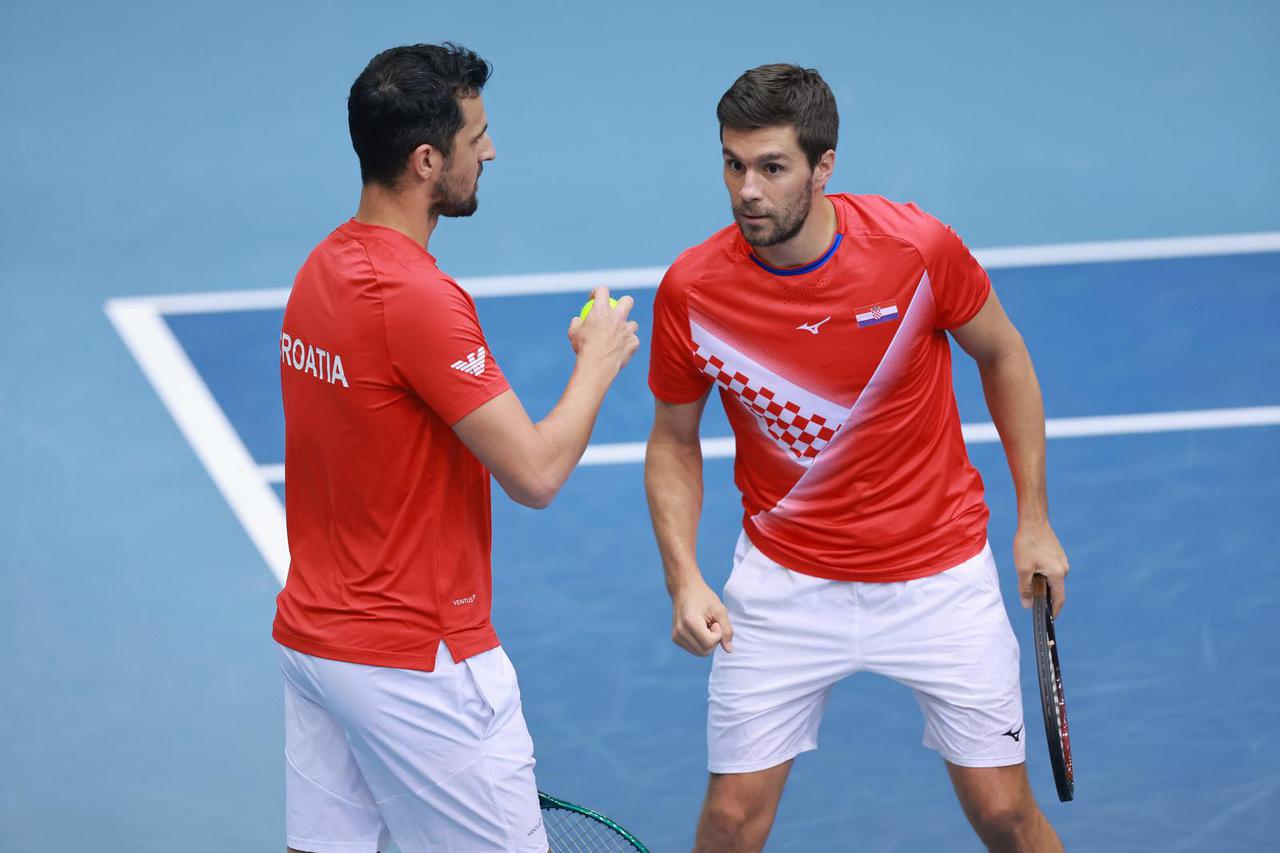Osijek: Drugi dan Qualifier faze Davis Cupa Hrvatska - Slovačka, parovi