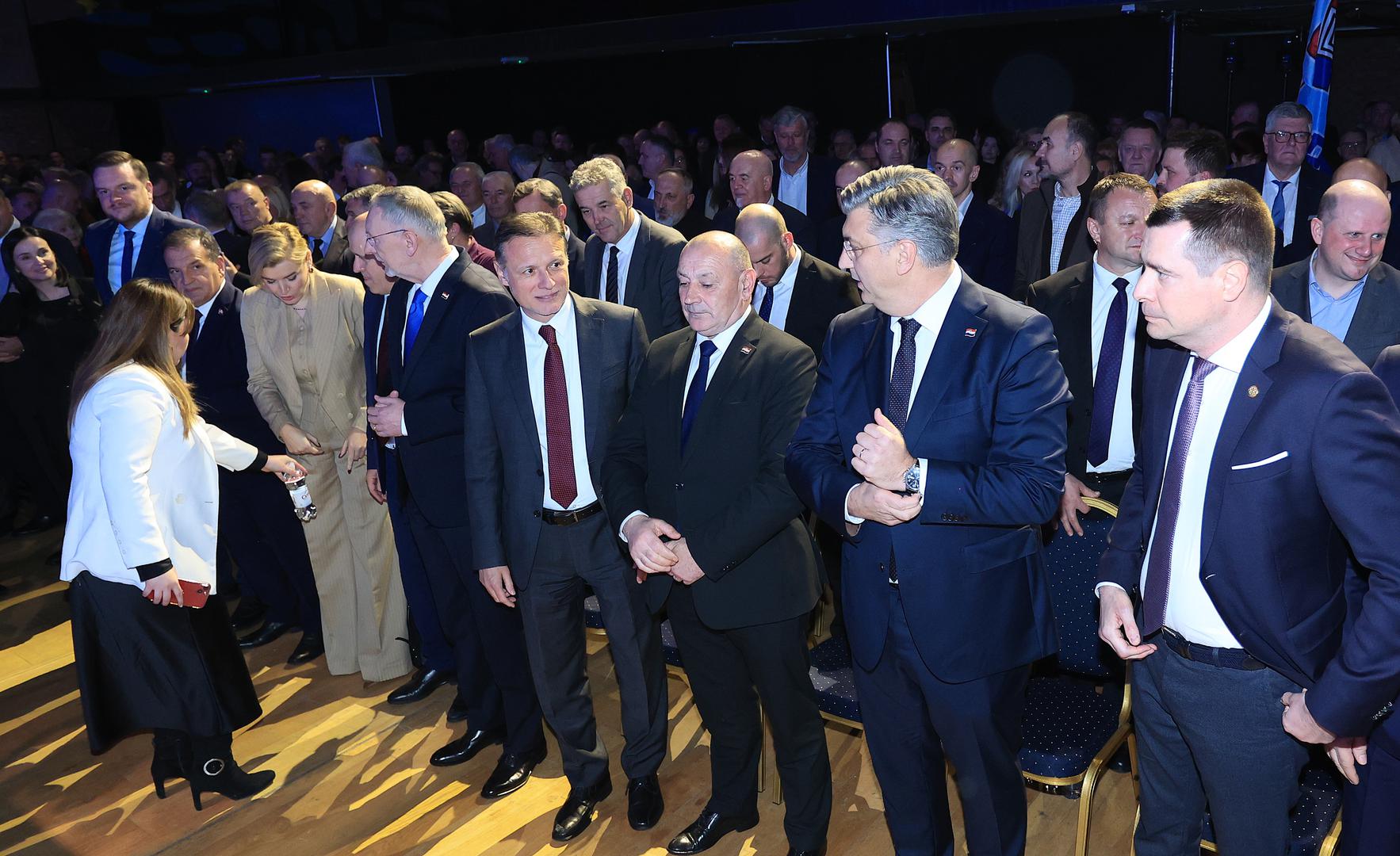 12.03.2024., Lauba, Zagreb - Ususret nadolazecim izborima za Hrvatski sabor, organizacije gradskih cetvrti HDZ-a Crnomerec, Donji Grad, Gornji Grad-Medvescak, Maksimir i Podsljeme svecanim skupom za Zagreb, obiljezili su 34. obljetnicu osnutka. Na skupu koji  je sudjelovao i predsjednik Vlade i HDZ-a Andrej Plenkovic. Photo: Marko Prpic/PIXSELL