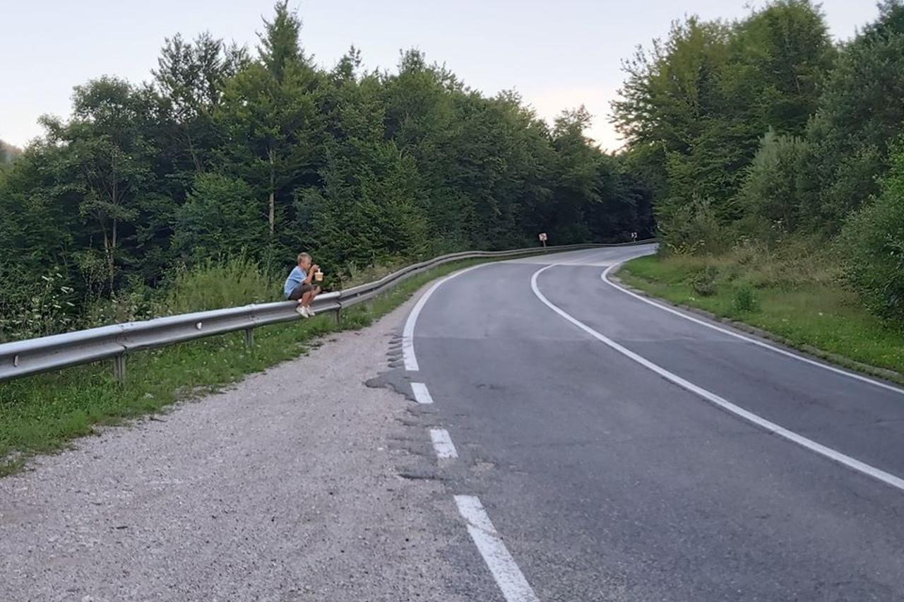 Dječak prodaje kupine