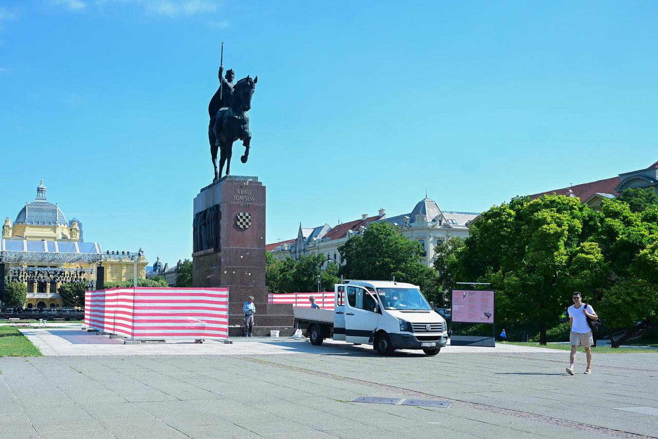 Zagreb: Čišćenje spomenika kralja Tomislava
