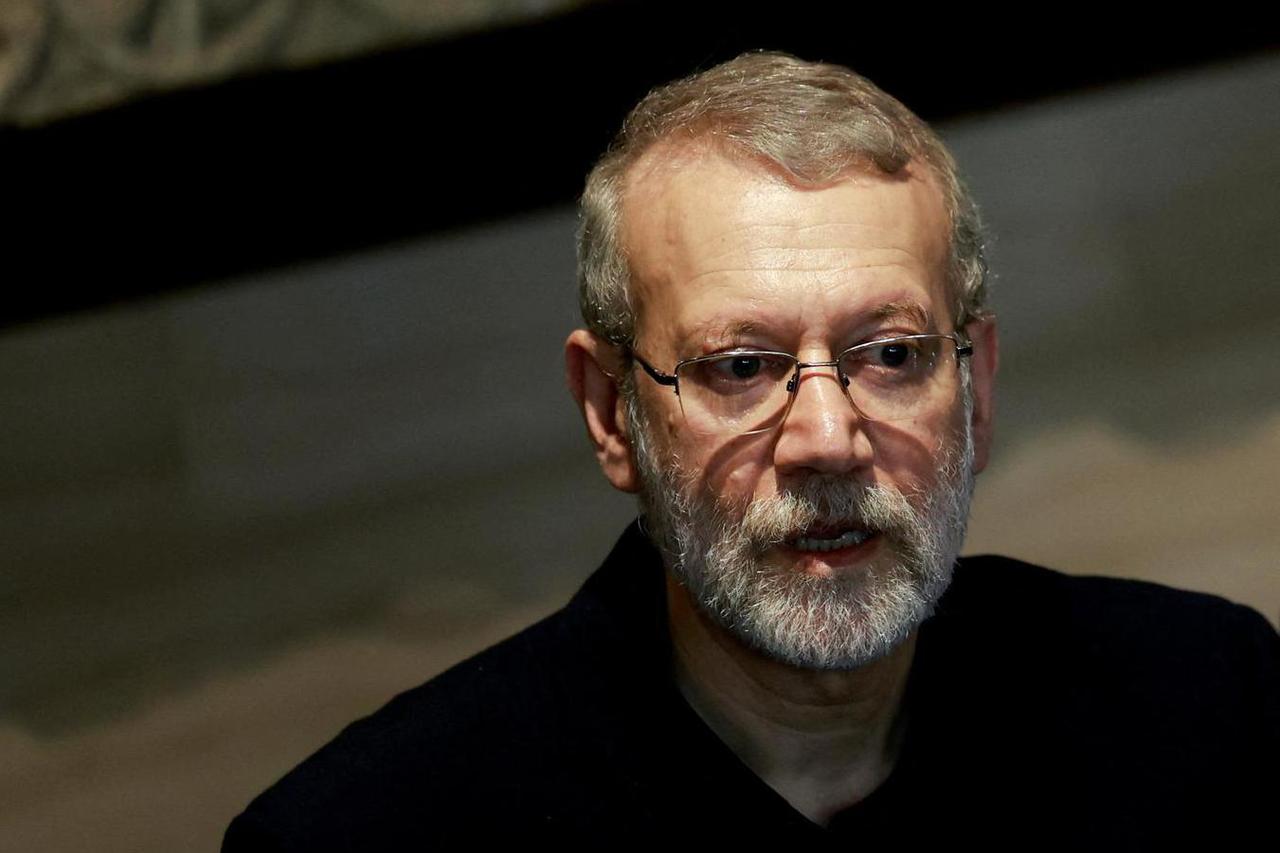 FILE PHOTO: Ali Larijani, former chairman of the parliament of Iran meets with Lebanese Parliament Speaker Nabih Berri in Beirut