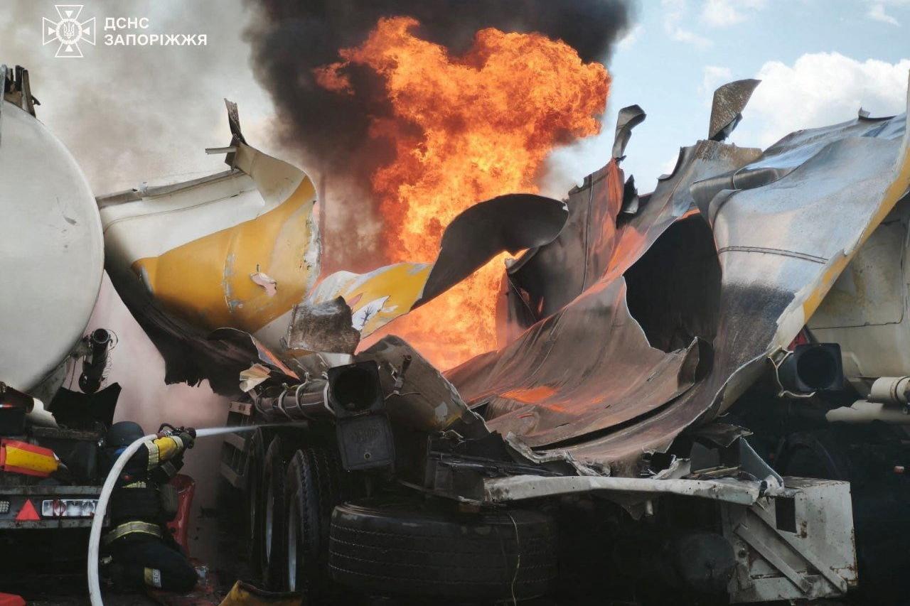 Aftermath of a Russian drone attack in Zaporizhzhia