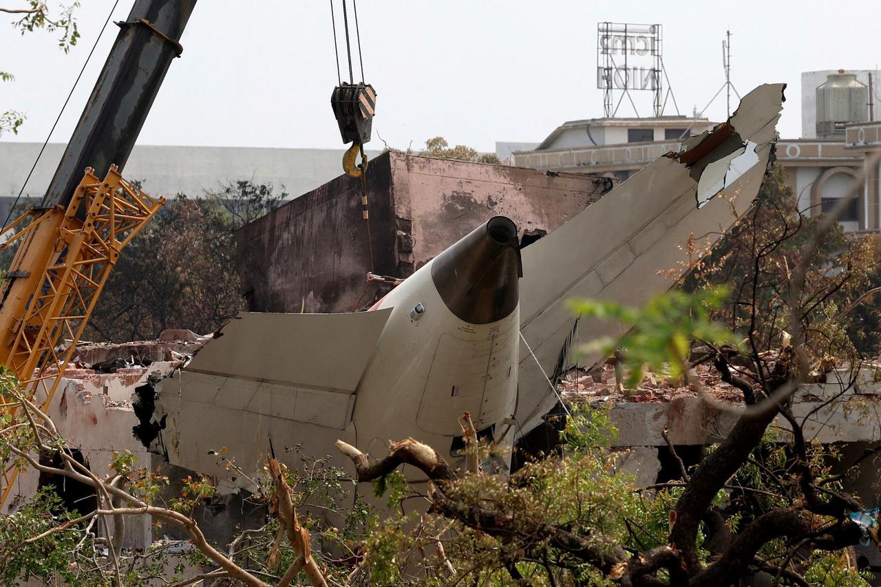 Aftermath of the Air India aircraft crash during take-off in Ahmedabad