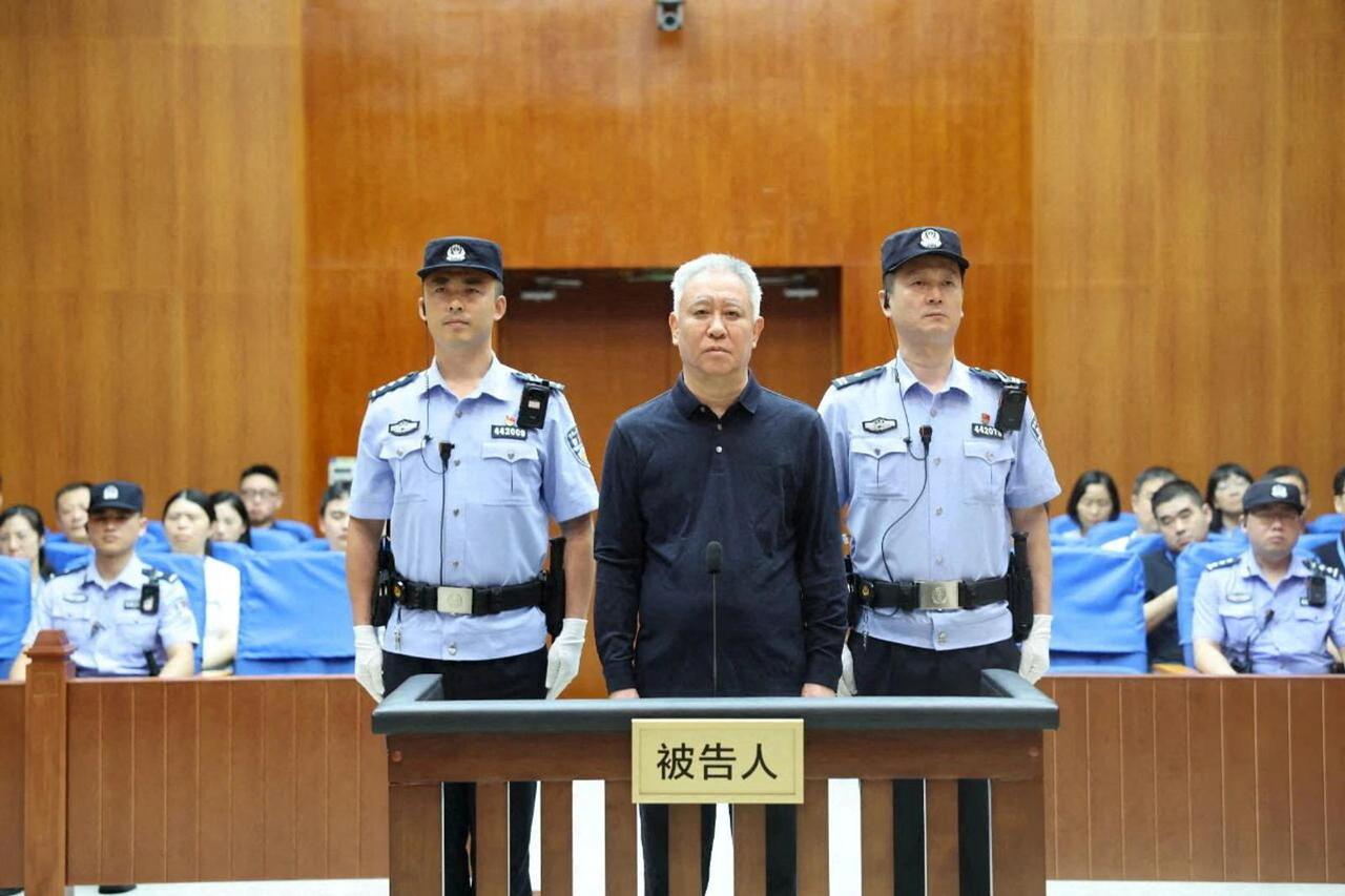 Handout image of  the founder of China's Evergrande Group Hui Ka Yan stands at the Shenzhen Intermediate People's Court, in Guangdong province, China