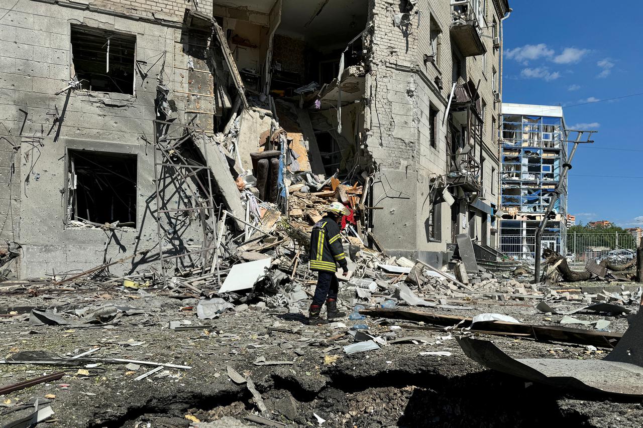 Aftermath of a Russian air attack in Kharkiv