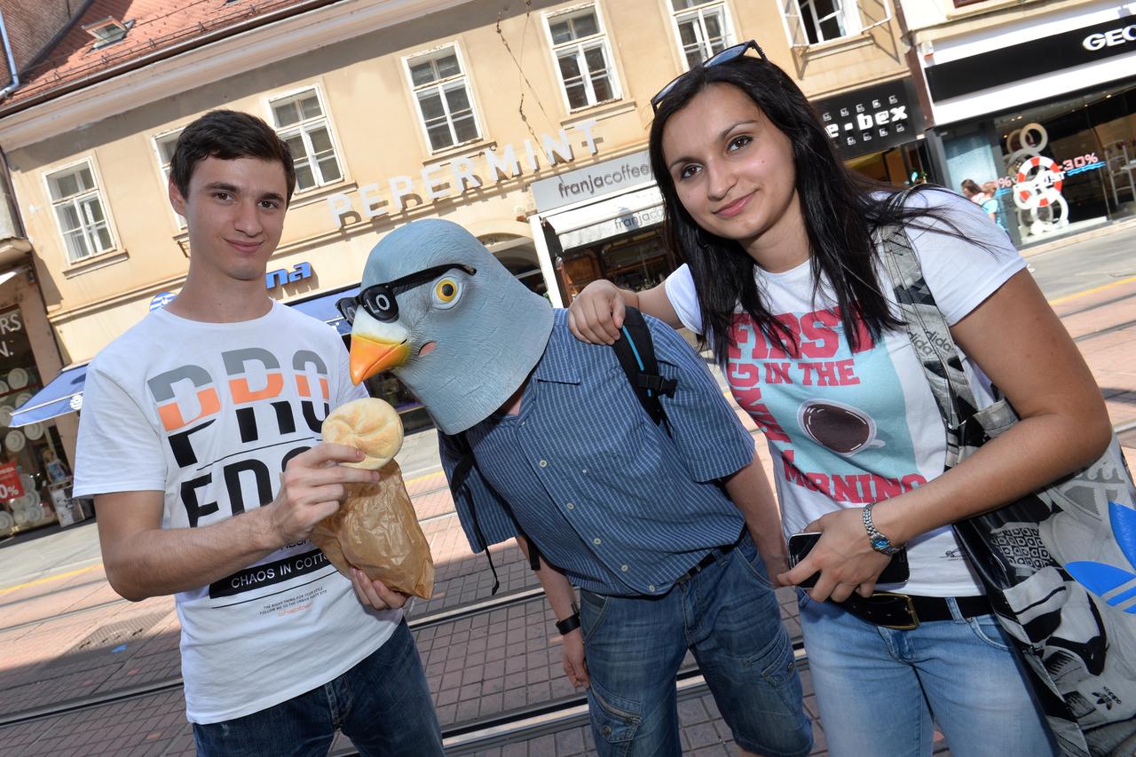 01.07.2015., Zagreb - Voditelji nove  turisticke ture Djir po Zagrebu. Matija Lisuric, Maximilian Bindernagel, Martina Kozic.  Photo: Marko Lukunic/PIXSELL
