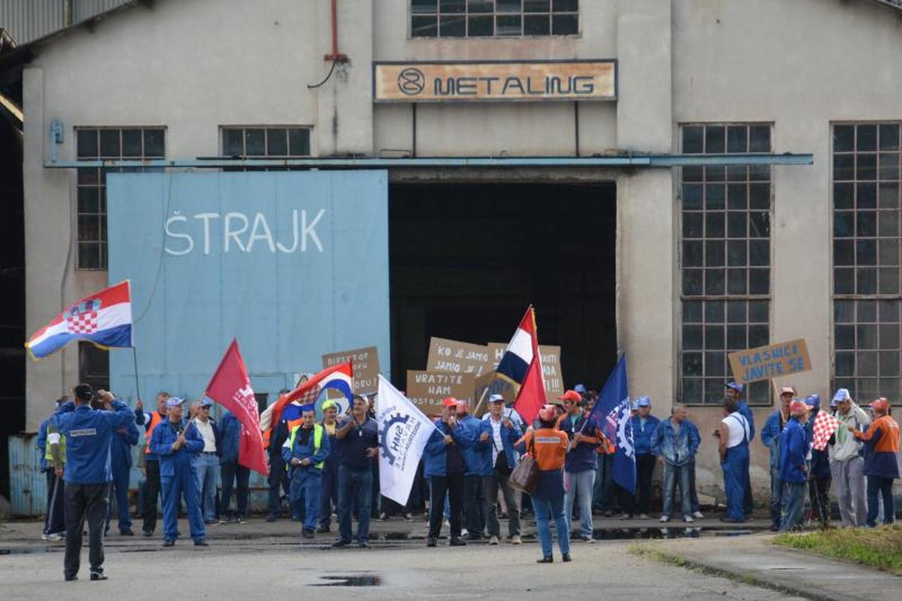 metaling, sisak, prosvjed radnika