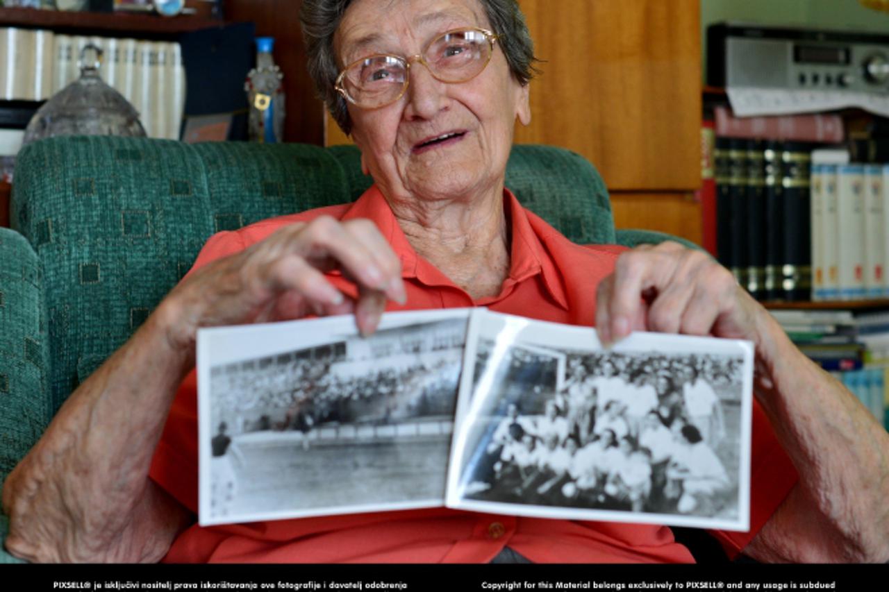 '25.07.2013., Zagreb -  Ulica Cvijete Zuzoric 21. Blankica Ziger, jedina jos ziva igracica prve zenske nogometne utakmice u Zagrebu. Photo: Marko Prpic/PIXSELL'
