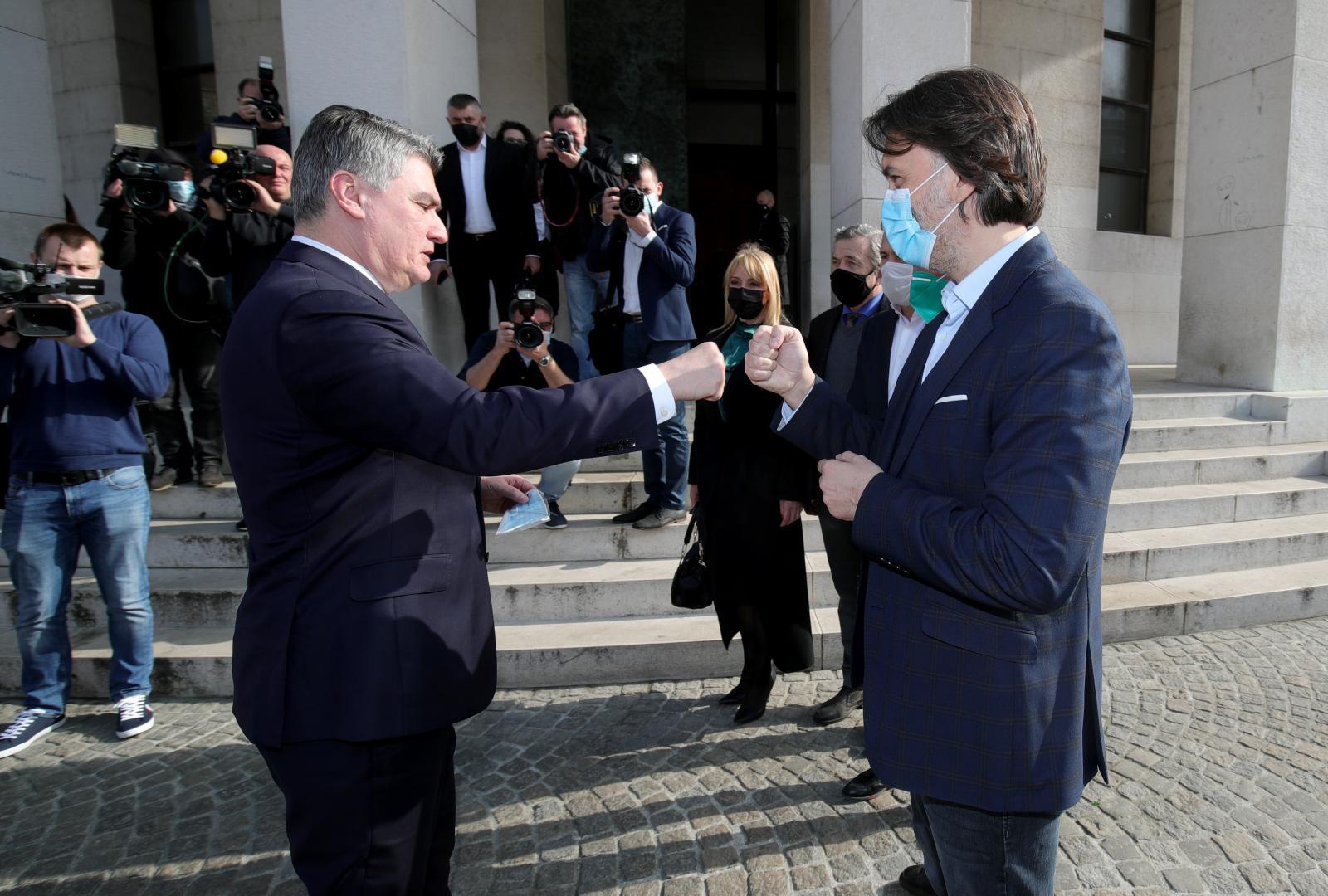 25.02.2021., Zagreb - Predsjednik Republike Zoran Milanovic obisao je multimedijsku izlozbu "Hrvatska svijetu" u Mestrovicevom paviljonu- Photo: Sanjin Strukic/PIXSELL