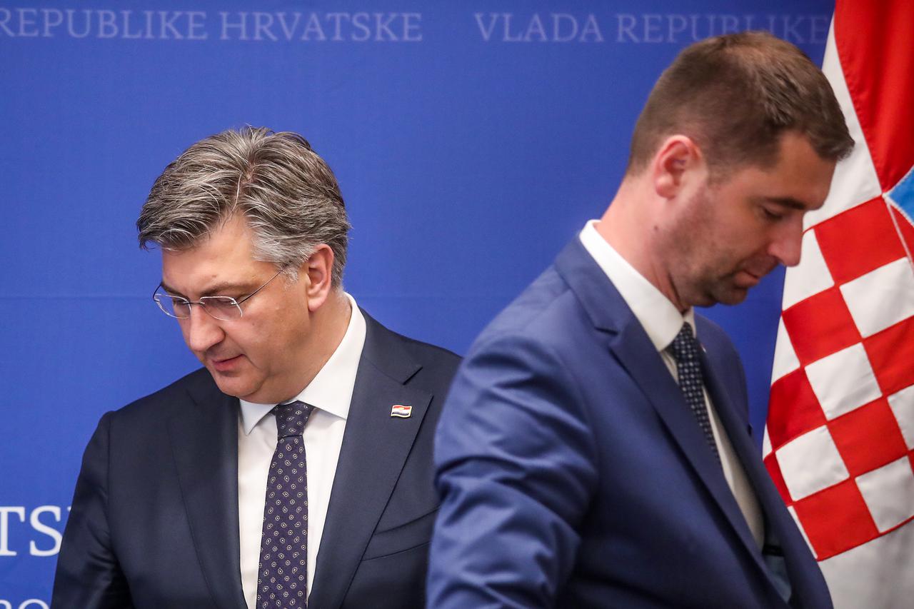 Premijer Andrej Plenkovi? i ministar Davor Filipovi? nakon susreta sa slovenskom delegacijom