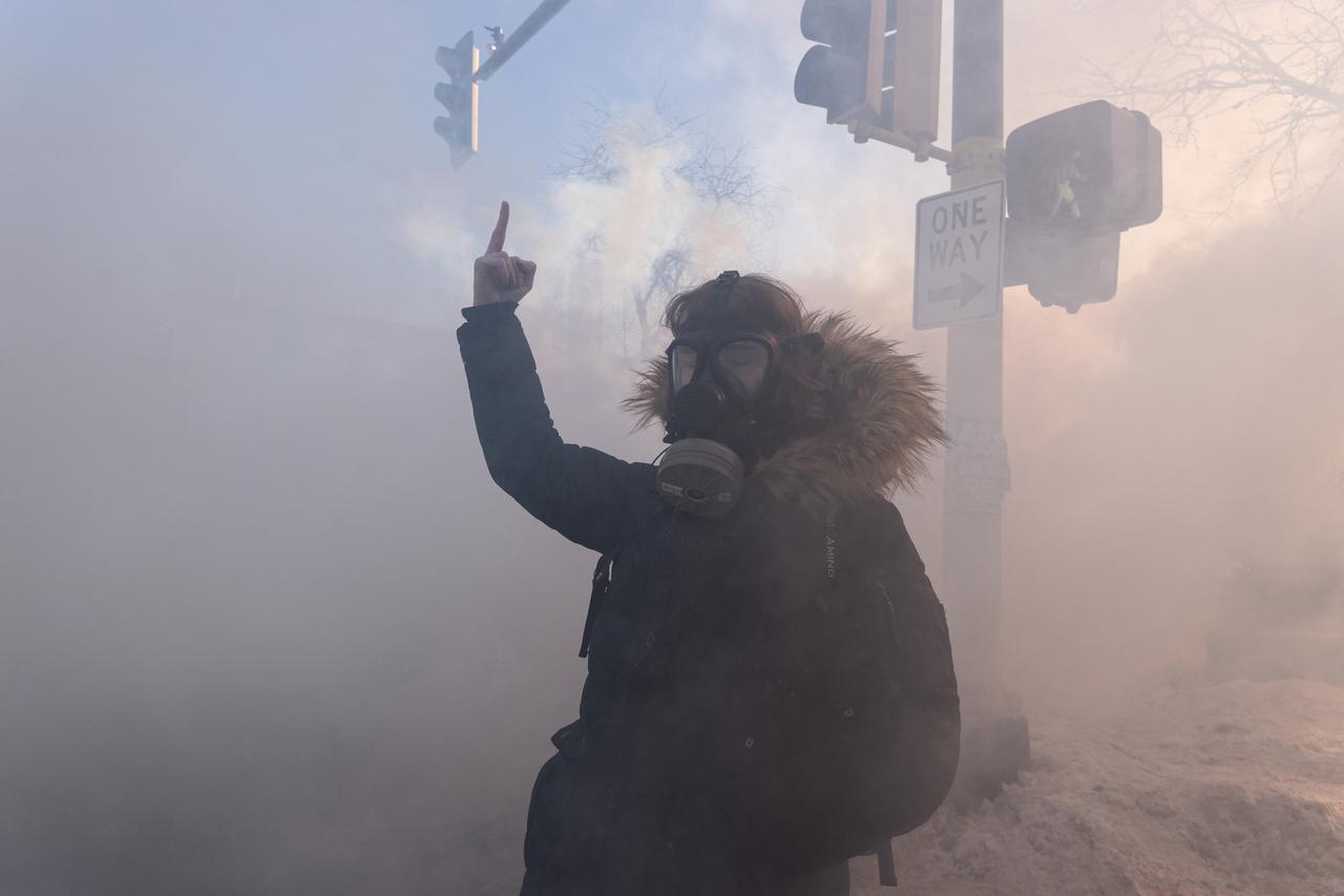 Protest after federal agents fatally shot a man while trying to detain him, in Minneapolis