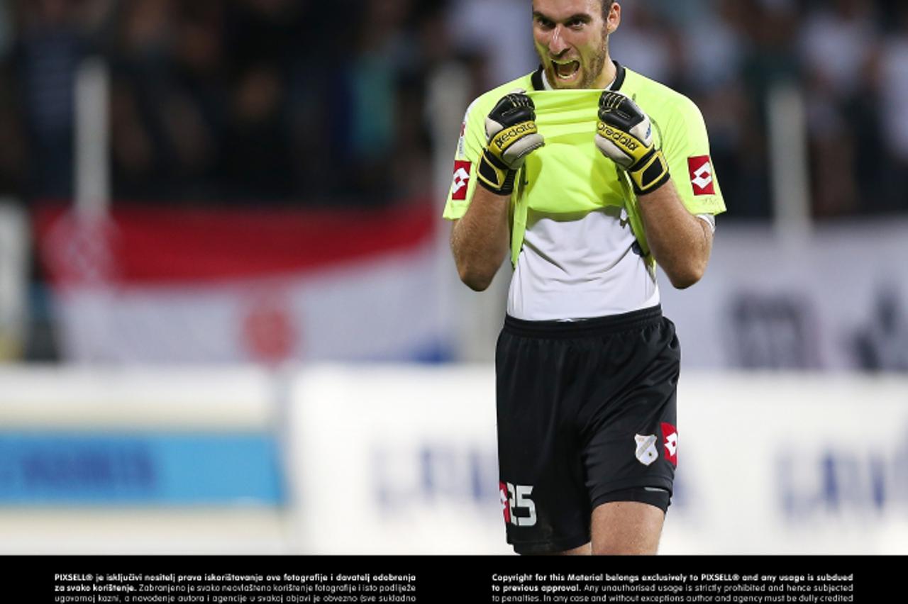 '25.08.2013., stadion u Kranjcevicevoj, Zagreb - MAXtv 1. HNL, 07. kolo, NK Hrvatski Dragovoljac - HNK Rijeka. Golman Rijeke Ivan Vargic. Photo: Jurica Galoic/PIXSELL'