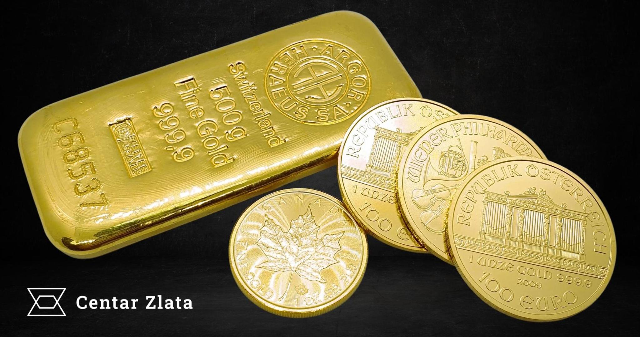Investicijsko zlato u obliku poluga i zlatnika