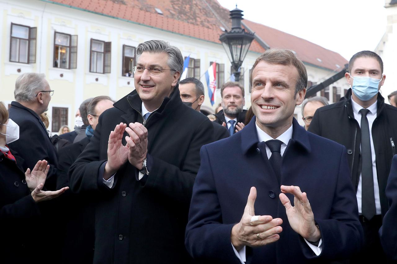Andrej Plenković i Emmanuel Macron gladali prelet Rafalea nad Zagrebom
