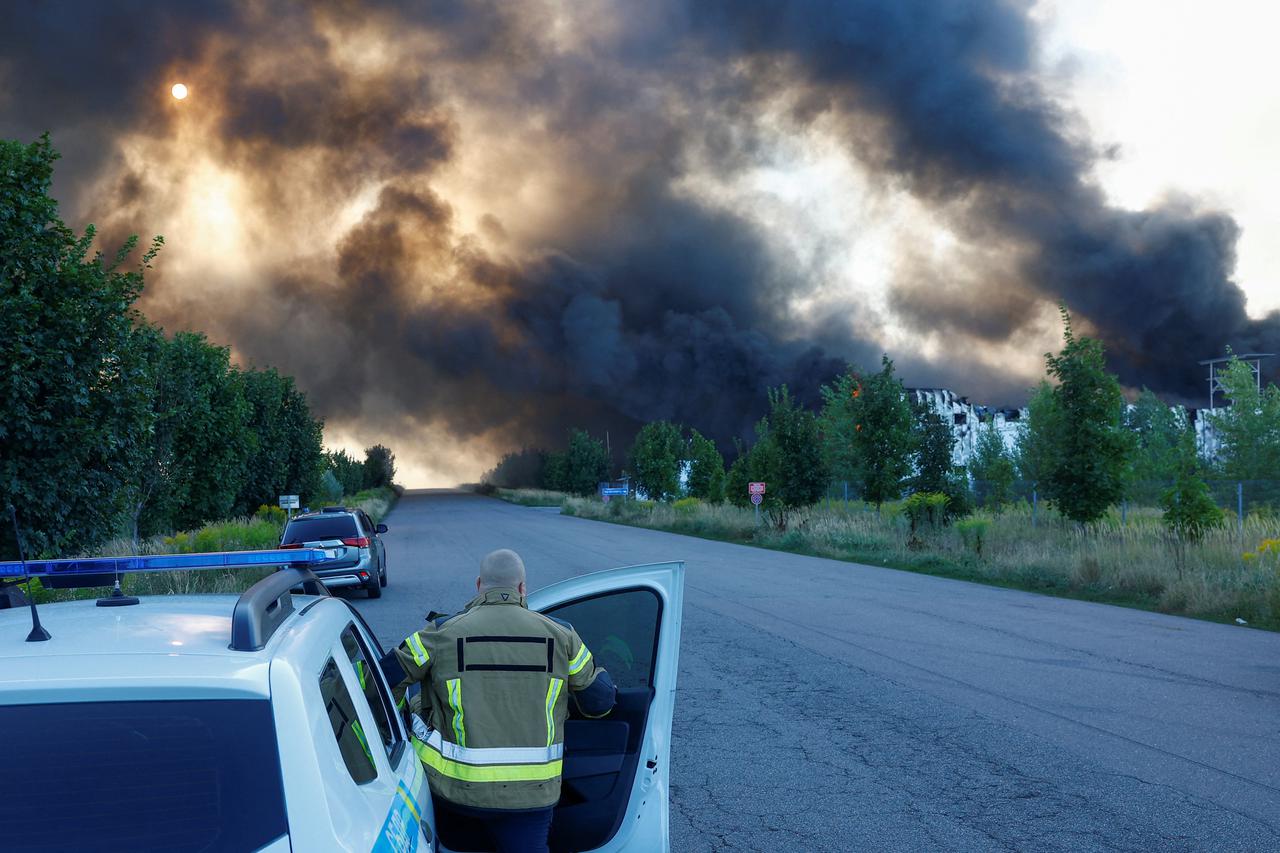 Aftermath of a Russian missile attack in Kyiv region