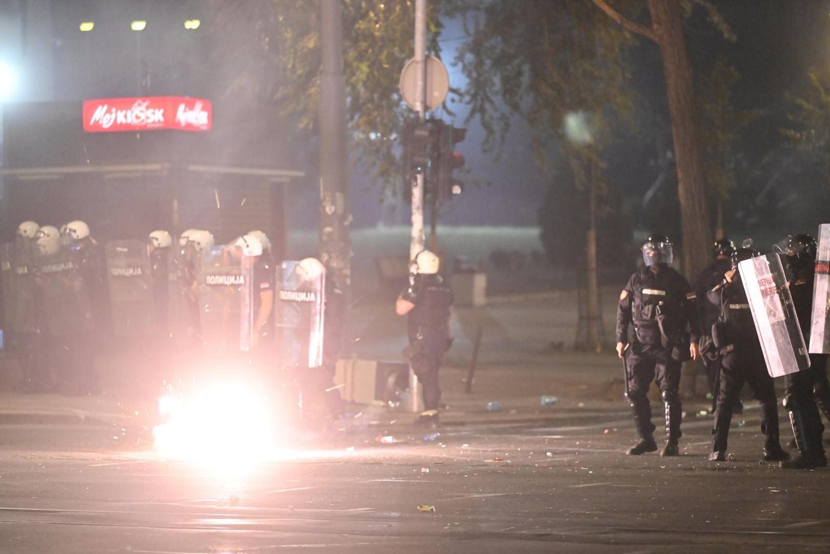 14, August, 2025, Beograd - Protest of citizens and students in down town of Belgrade. Confrontation with the police. Photo: M. M./ATAImages14, avgust, 2025, Beograd - Protest gradjana i studenata u Beogradu. Sukob sa policijom. Photo: M. M./ATAImages Photo: M.M./ATAImages/PIXSELL