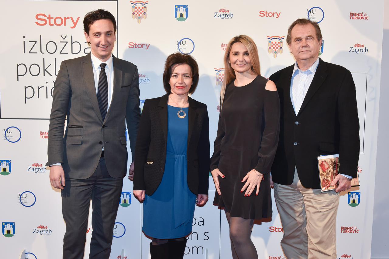 14.02.2017., Zagreb - U Muzeju za umjetnost i obrt svecano je otvorena izlozba Poklon s pricom u organizaciji casopisa Story. Tomislav Madzar, Mirka Jozic, Ivona Culo, Miroslav Gasparovic.  Photo: Davor Visnjic/PIXSELL