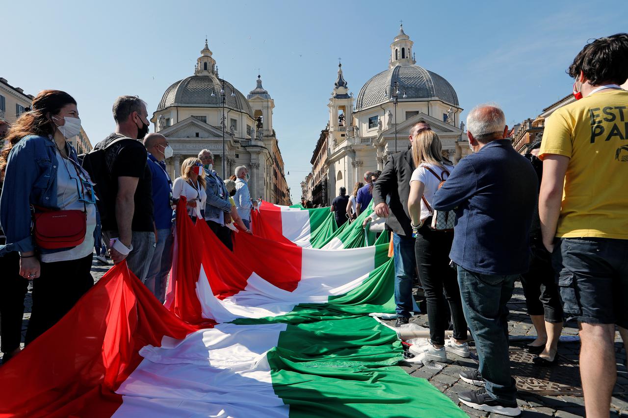 Protest against the government of Prime Minister Giuseppe Conte in Rome