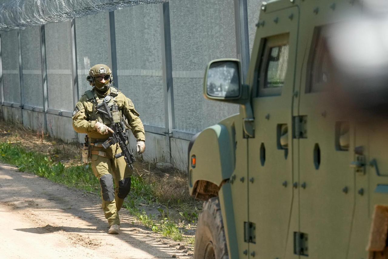 Polish Border Guard officer at the Poland-Belarus border