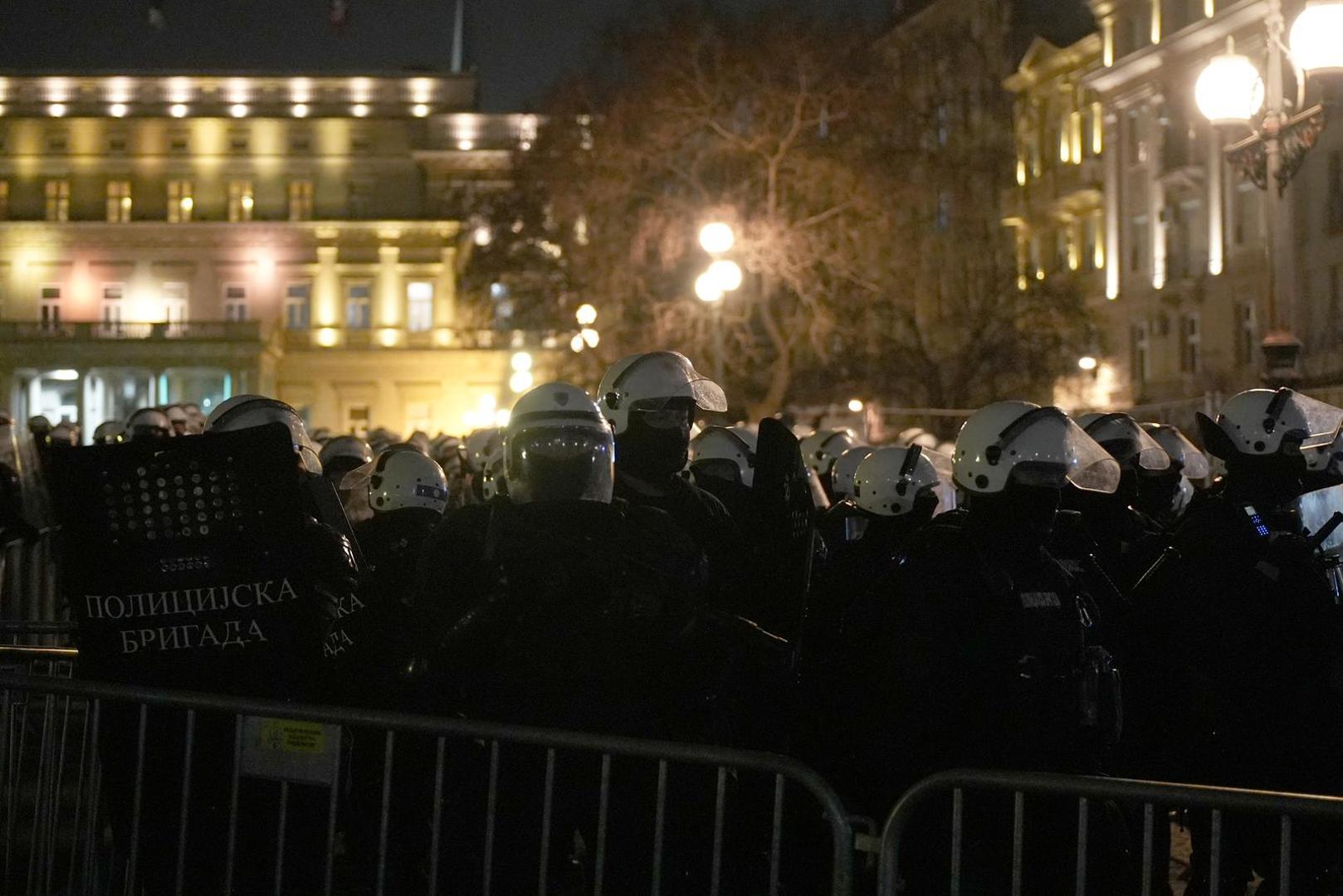 15.03.2025., Beograd, Srbija - Policijske snage rasporedjene na ulicama Beograda. Puno policije nalazi se u Pionirskom parku i ispred Skupstine Srbije. Photo: Dejan Rakita/PIXSELL
