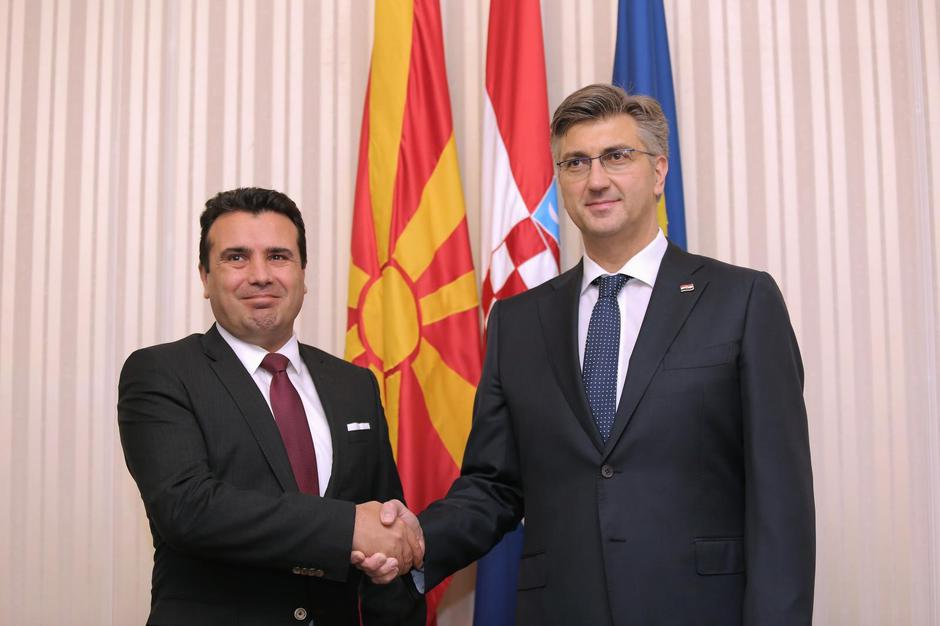 Makedonski premijer Zoran Zaev i predsjednik Vlade RH Andrej Plenkovć
