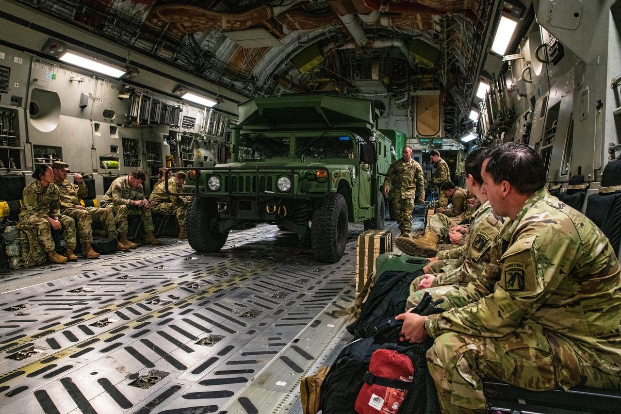 XVIII Airborne Corps Soldiers arrive in Wiesbaden in support of Partners and Allies in Europe