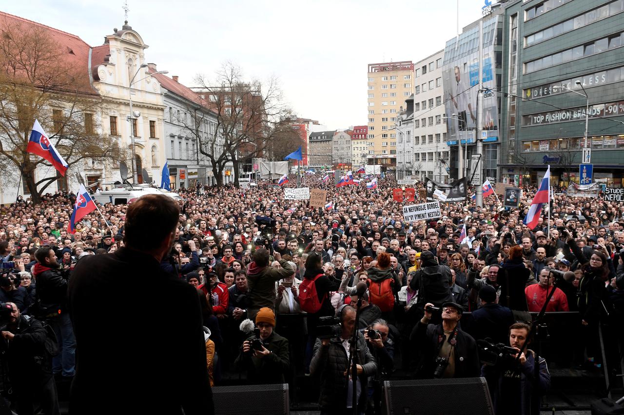 Prosvjed nakon ubojstva novinara Jana Kuciaka