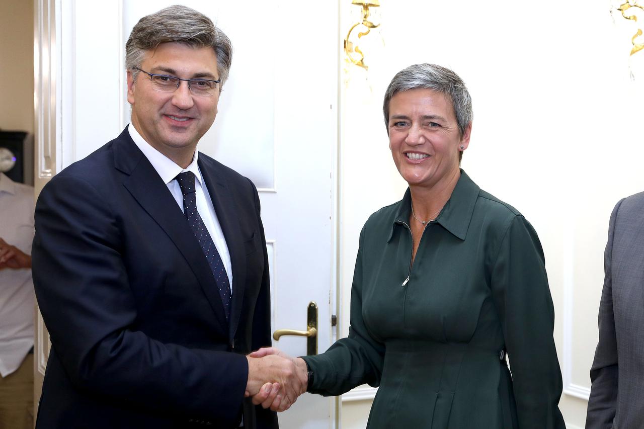 Premijer Plenković s europskom povjerenicom Vestager