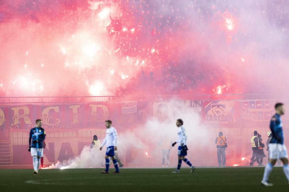 Navijači na susretu SuperSport HNL-a između Hajduka i Rijeke