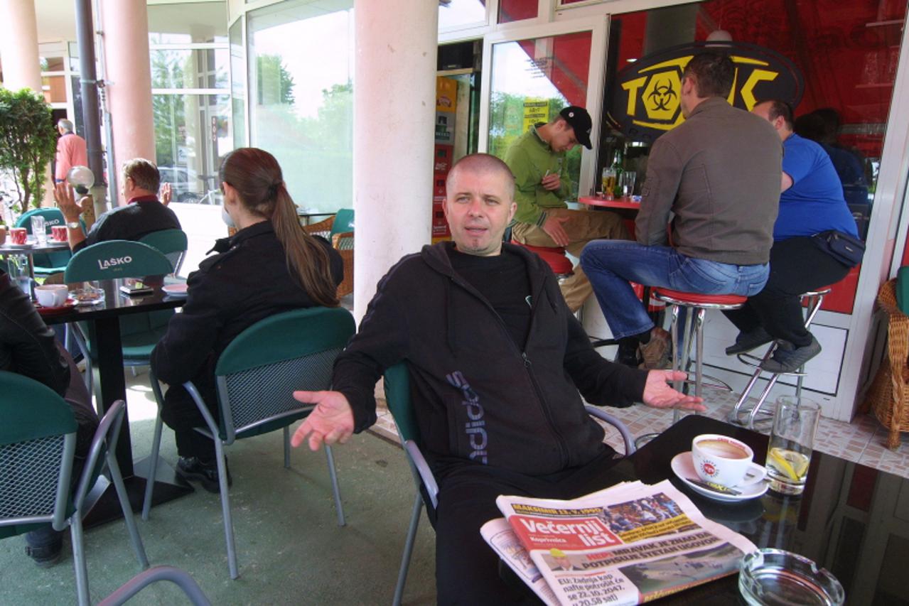 '11.05.2010., Koprivnica, Hrvatska - Dejan Novogradec, vlasnik opljackanog kafe bara Toxic, ogorcen je neucinkovitim radom policije u otkivanju identiteta provalnika. Photo: Marijan Susenj/PIXSELL'