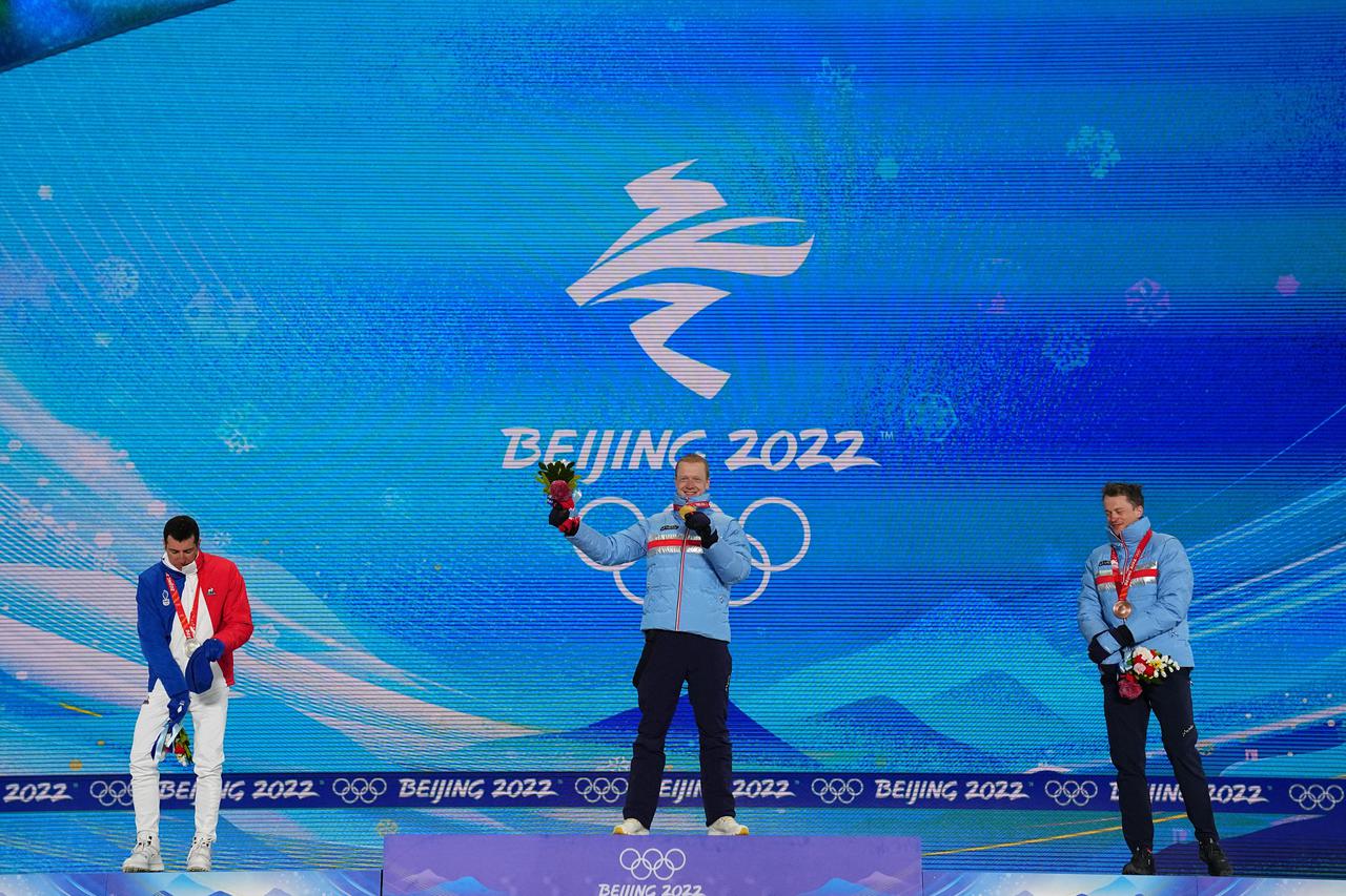 Victory Ceremony - Biathlon - Men's 10km Sprint
