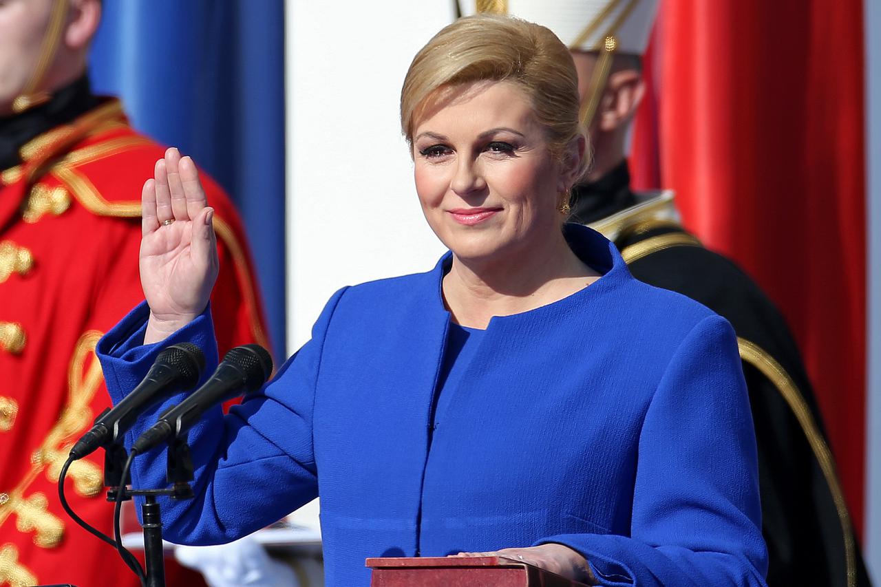 15.02.2015., Zagreb - Inauguracija predsjednice Kolinde Grabar Kitarovic na Trgu sv. Marka. 