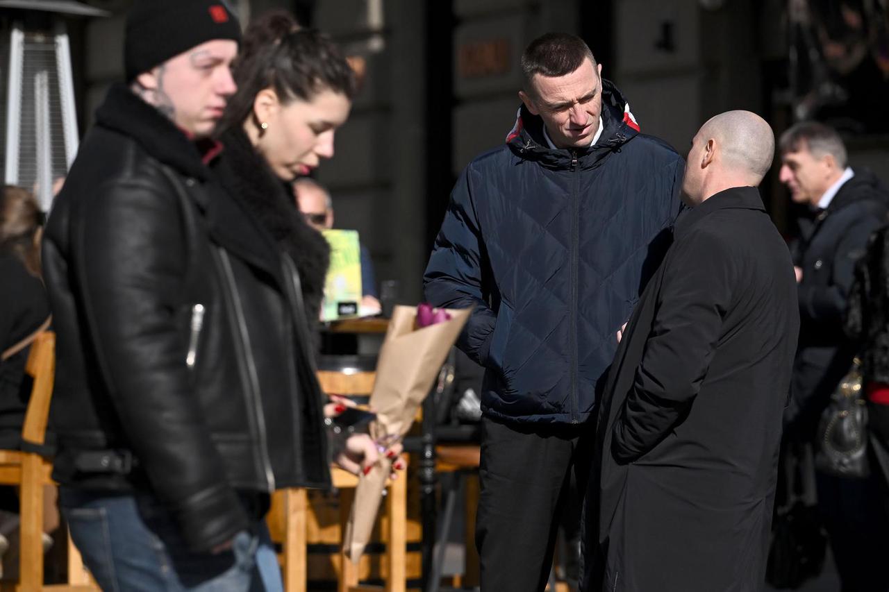 FILE PHOTO: Protest in The Hague as Kosovo's ex-president Thaci goes on trial for war crimes