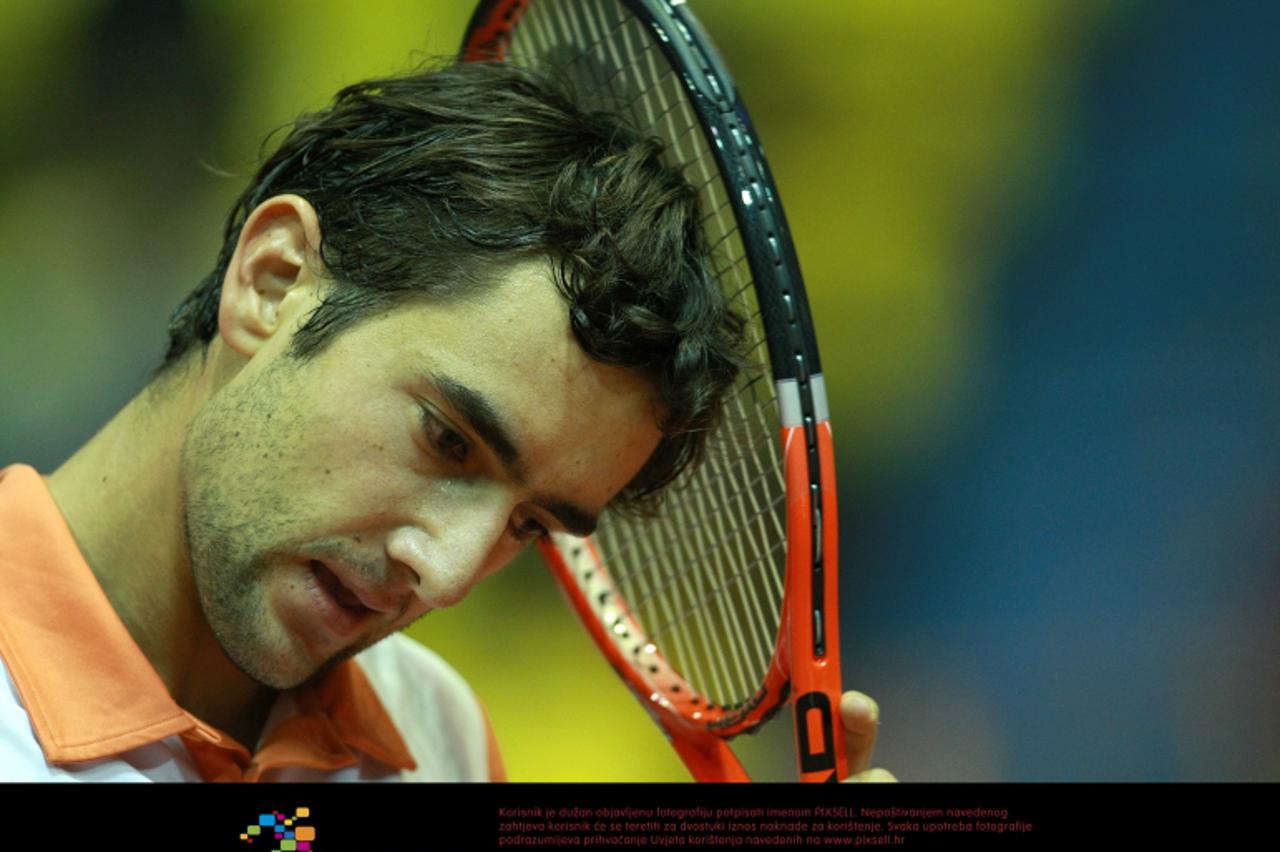 '02.02.2011., Dom sportova, Trg Kresimira Cosica 11, Zagreb - ATP turnir PBZ Zagreb Indoors, drugo kolo, Marin Cilic (Hrvatska) - Igor Kunicin (Rusija).  Photo: Sanjin Strukic/PIXSELL'