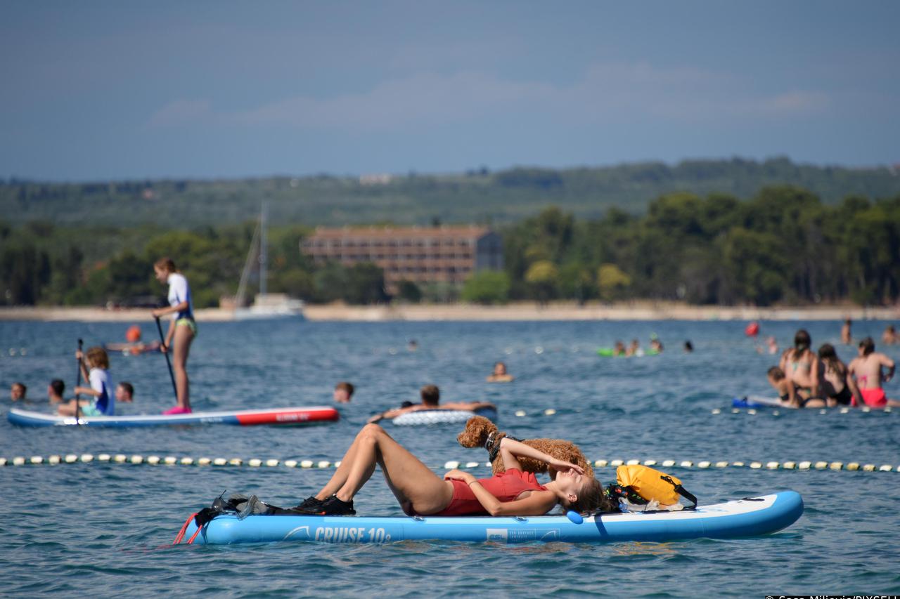 Pula: SUP daska pruža privatnost sunčanja u društvu ljubimca